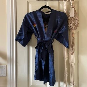 Boys navy blue dragon robe kimono